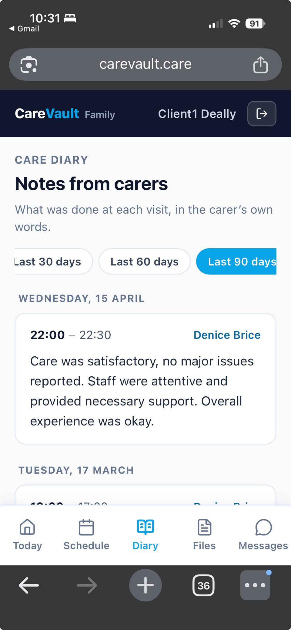 Care Diary